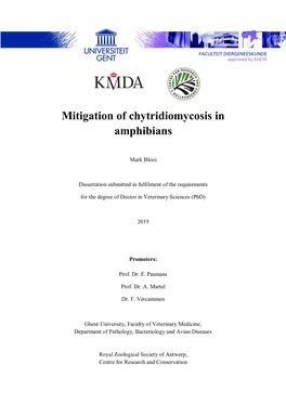 Mitigation of Chytridiomycosis in Amphibians