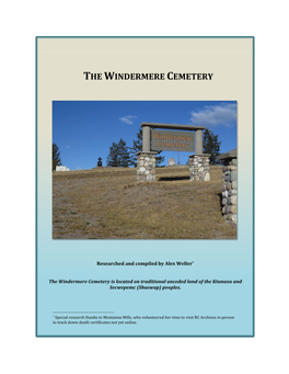 The Windermere Cemetery