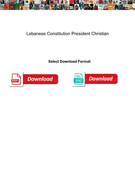 Lebanese Constitution President Christian