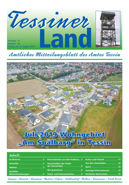 Juli 2019 Wohngebiet „Am Spälbarg“