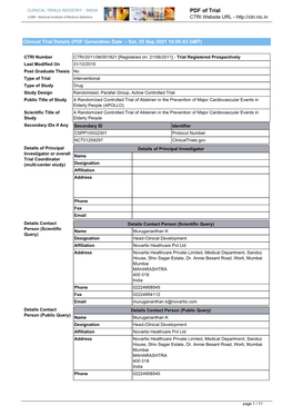 CTRI Trial Data