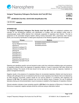 Verigene® Respiratory Virus Plus Nucleic Acid Test on the Verigene System