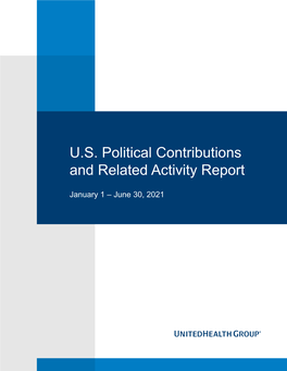 U.S. Political Contributions and Related Activity Report