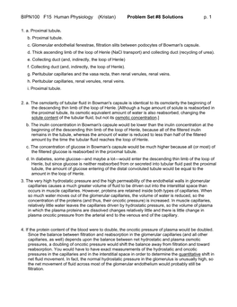 BIPN100 F15 Human Physiology (Kristan) Problem Set #8 Solutions P