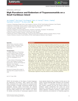 High Prevalence and Endemism of Trypanosomatids on a Small Caribbean Island