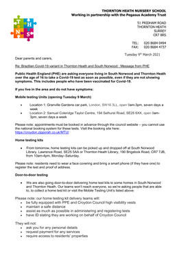 Pdfnotification of Surge Testing in South Norwood and Thornton Heath