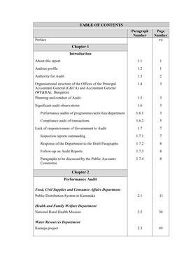 TABLE of CONTENTS Chapter 1 Introduction Chapter 2 Performance