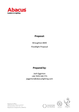 Wroughton BMX Floodlight Proposal