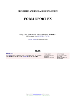 VALIC Co I Form NPORT-EX Filed 2019-10-29