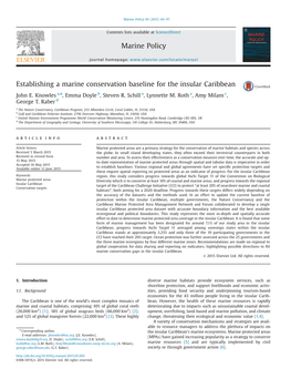 Establishing a Marine Conservation Baseline for the Insular Caribbean