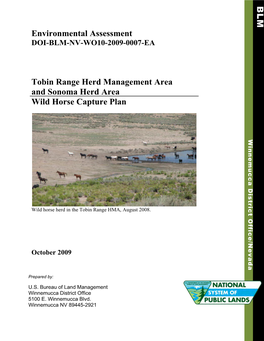 Environmental Assessment Tobin Range Herd Management Area And