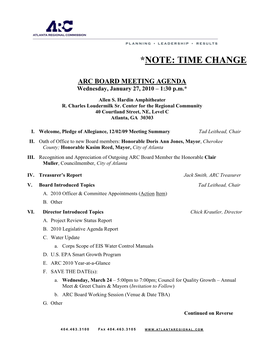 Atlanta Regional Commission Monthly Agenda Wednesday, May 26, 2010 – 1:00 P.M