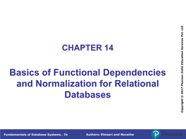Basics of Functional Dependencies and Normalization for Relational