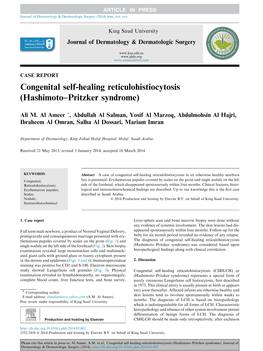 Congenital Self-Healing Reticulohistiocytosis (Hashimoto–Pritzker Syndrome)