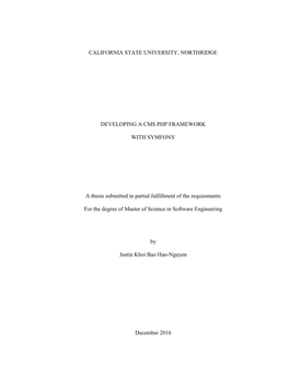 Developing a Cms Php Framework with Symfony