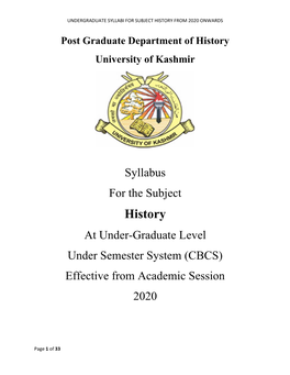 History, University of Kashmir