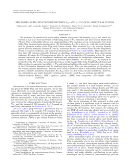 THE PARSEC-SCALE RELATIONSHIP BETWEEN ICO and AV in LOCAL MOLECULAR CLOUDS Cheoljong Lee1, Adam K