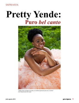 Pretty Yende: Puro Bel Canto