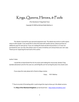 Kings, Queens, Heroes, and Fools