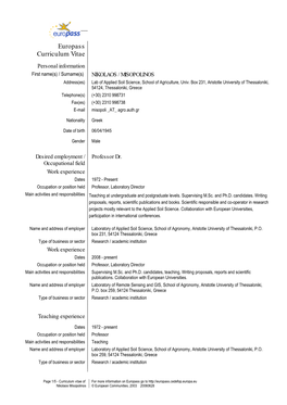 Europass Curriculum Vitae