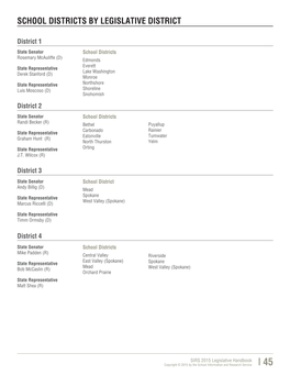 School Districts by Legislative District