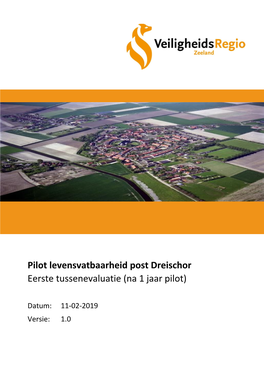 Pilot Levensvatbaarheid Post Dreischor Eerste Tussenevaluatie (Na 1 Jaar Pilot)