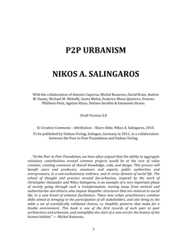 P2p Urbanism Nikos A. Salingaros