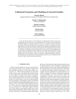 Collisional Formation and Modeling of Asteroid Families