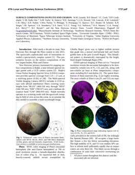 Surface Compositions on Pluto and Charon