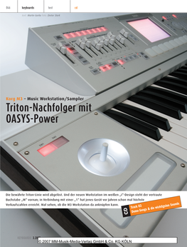 Korg M3 – Music Workstation/Sampler Triton-Nachfolger Mit OASYS-Power