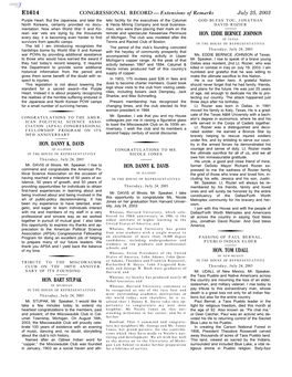 Extensions of Remarks E1614 HON. DANNY K. DAVIS