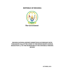 REPUBLIC of RWANDA the Government