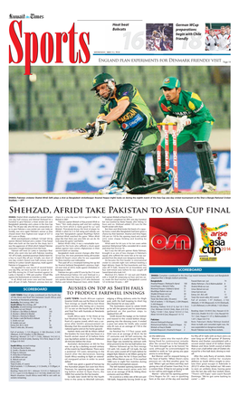 Shehzad, Afridi Take Pakistan to Asia Cup Final