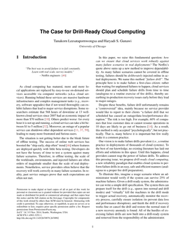 The Case for Drill-Ready Cloud Computing