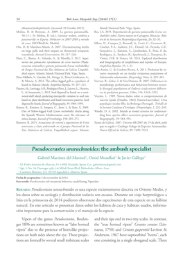 Pseudocerastes Urarachnoides: the Ambush Specialist Gabriel Martínez Del Marmol1, Omid Mozaffari2 & Javier Gállego3