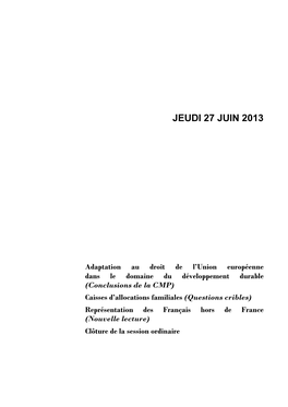 Jeudi 27 Juin 2013