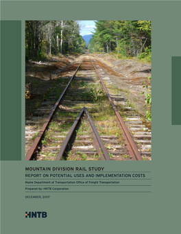 Mountain Division Rail Study Report on Potential Uses and Implementation Costs