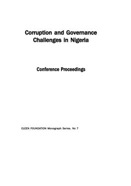 In Corruption and Governance Challenges in Nigeria