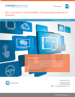 802.11Ac Wave 2 with MU-MIMO: the Next Mainstream Wi-Fi Standard