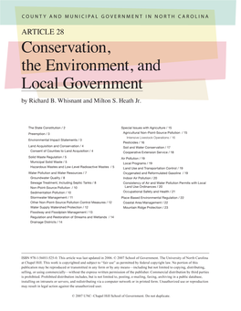 Conservation, the Environment, and Local Government by Richard B