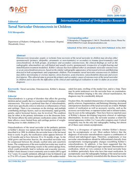 Tarsal Navicular Osteonecrosis in Children