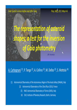 The Representation of Asteroid Shapes: a Test for the Inversion of Gaia Photometry