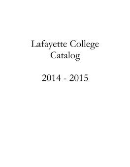 Lafayette College Catalog 2014-2015