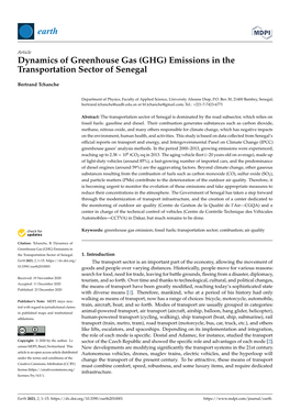Emissions in the Transportation Sector of Senegal