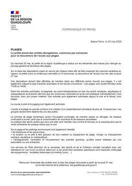 Communiqué De Presse Plages