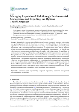 Managing Reputational Risk Through Environmental Management and Reporting: an Options Theory Approach