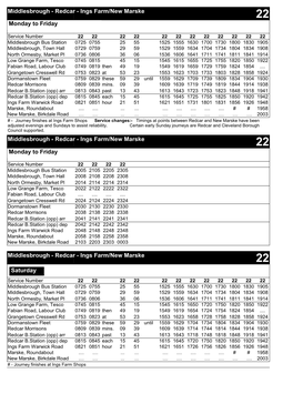 Middlesbrough - Redcar - Ings Farm/New Marske 22 Monday to Friday