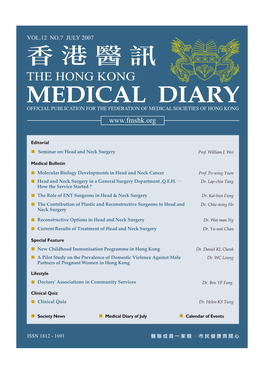 Medical Diary Official Publication for the Federation of Medical Societies of Hong Kong