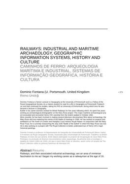 Railways: Industrial and Maritime Archaeology