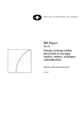 BIS Papers No 24: Foreign Exchange Market Intervention in Emerging